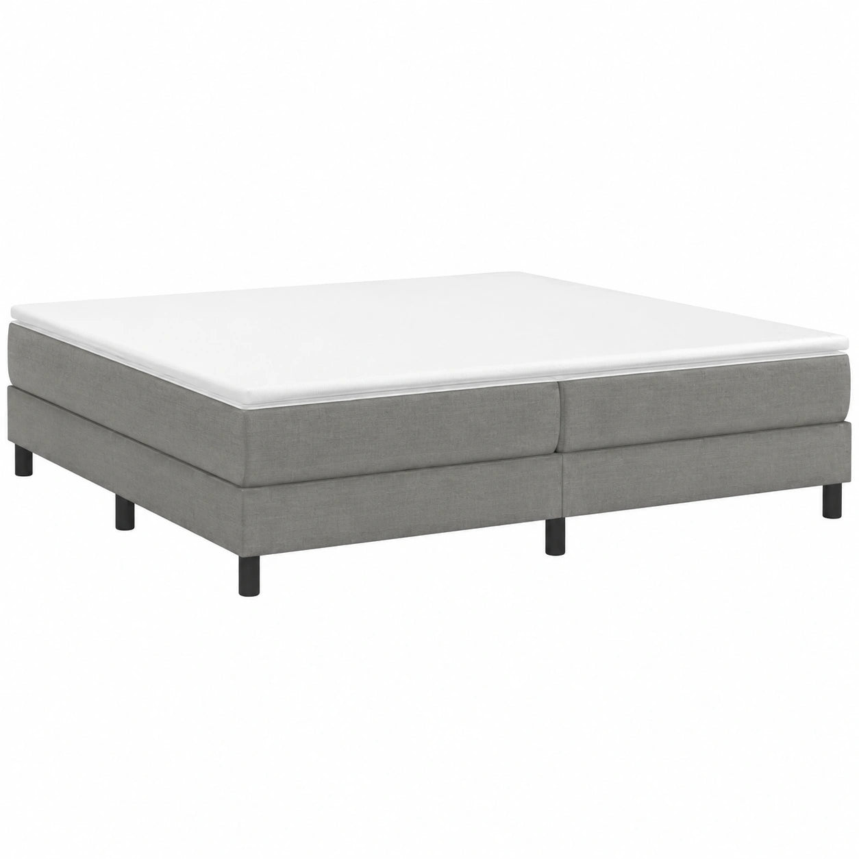 Cama Tapizada con Somier de Listones 200x200cm Tela Gris Oscuro