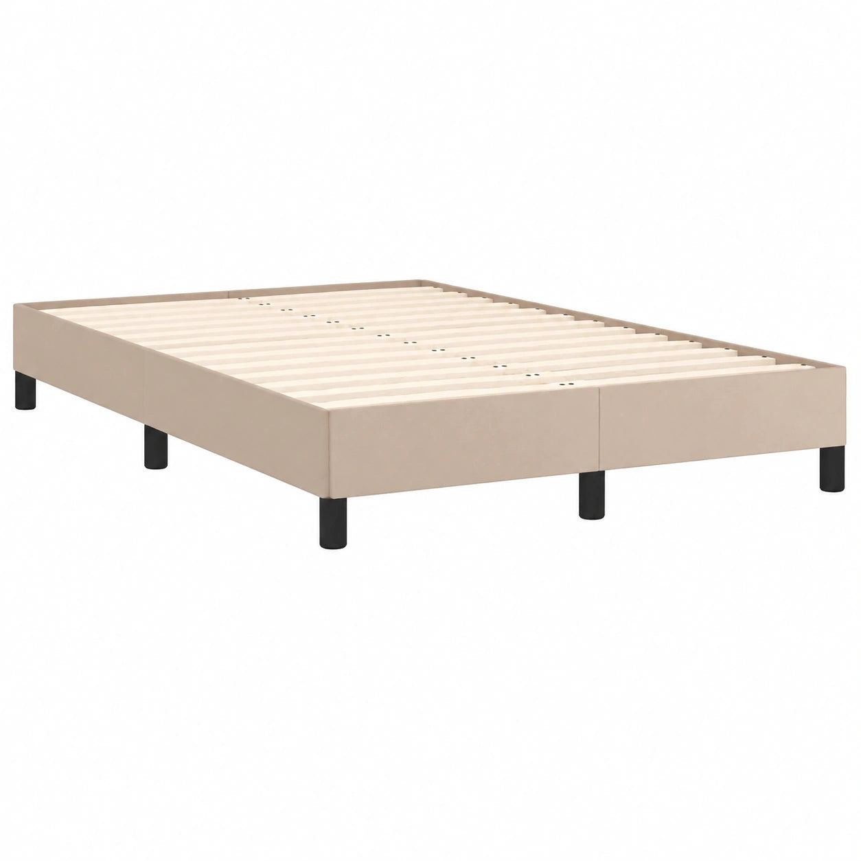 Cama Tapizada de Cuero Sintético Color Capuchino 120x190 cm para Dormitorio