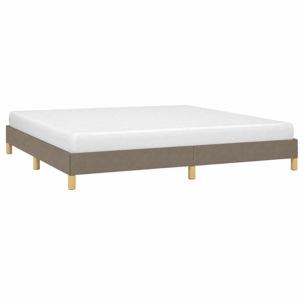 Cama Matrimonial Tapizada 200x200 cm Tela Gris Taupe con Somier