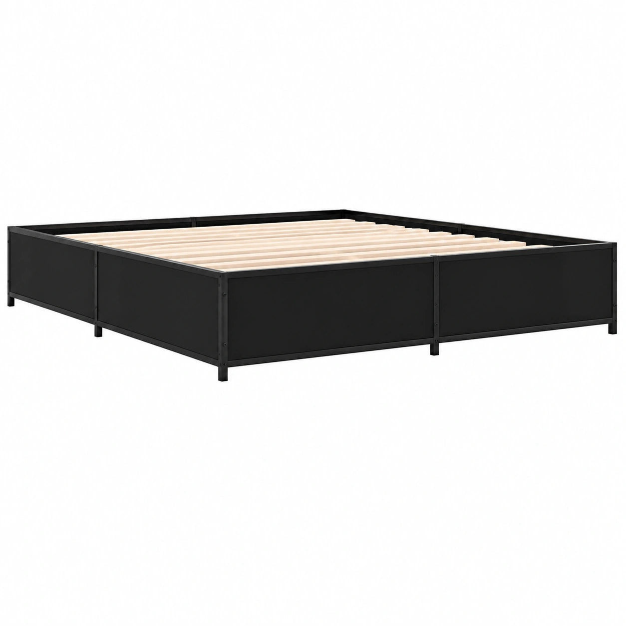 Cama Doble para Invitados de Madera y Metal 200x200 cm