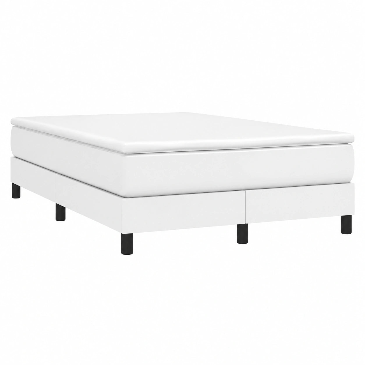 Cama Individual Tapizada de Cuero Sintético Blanco 120x200 cm para Dormitorio