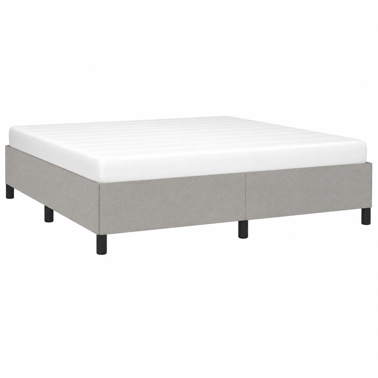 Cama Matrimonial Tapizada en Tela Gris Claro 180x200 cm