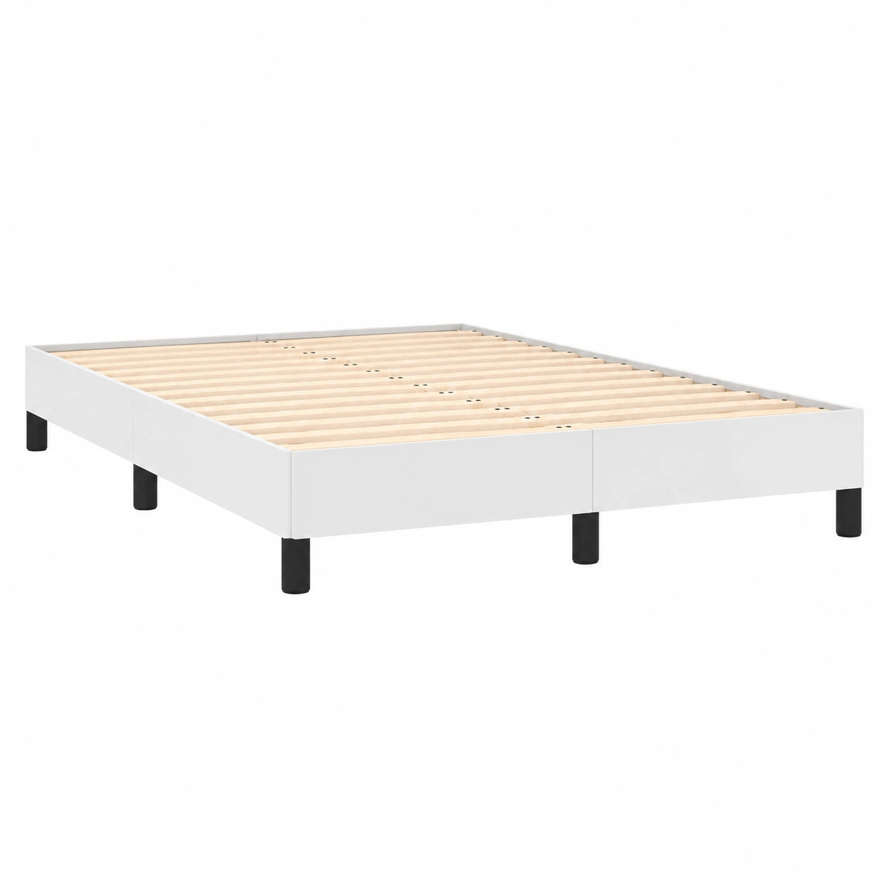 Cama Tapizada de Cuero Sintético Blanco 120x190 cm para Invitados