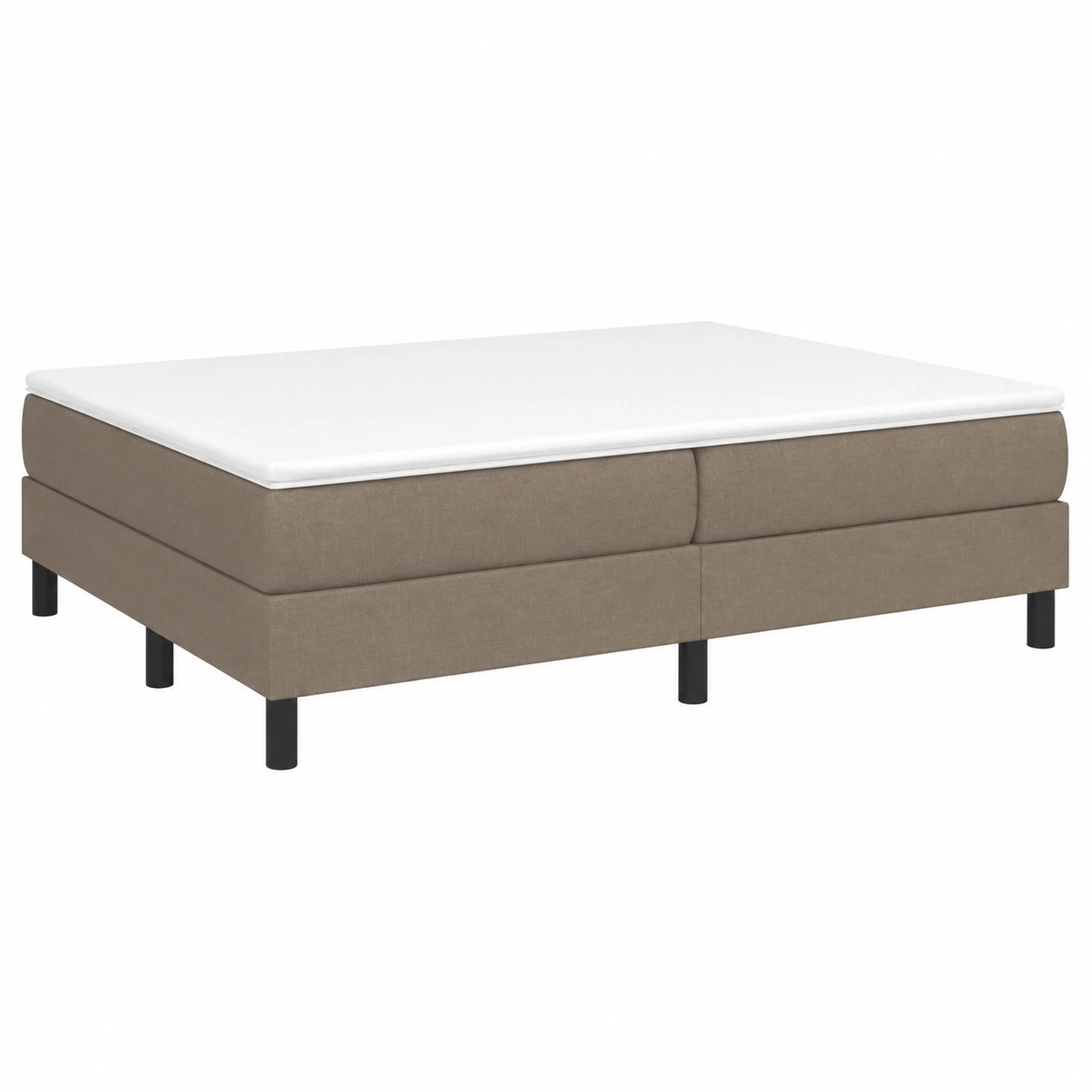 Cama Tapizada con Somier de Listones de 200x200 cm en Tela Gris
