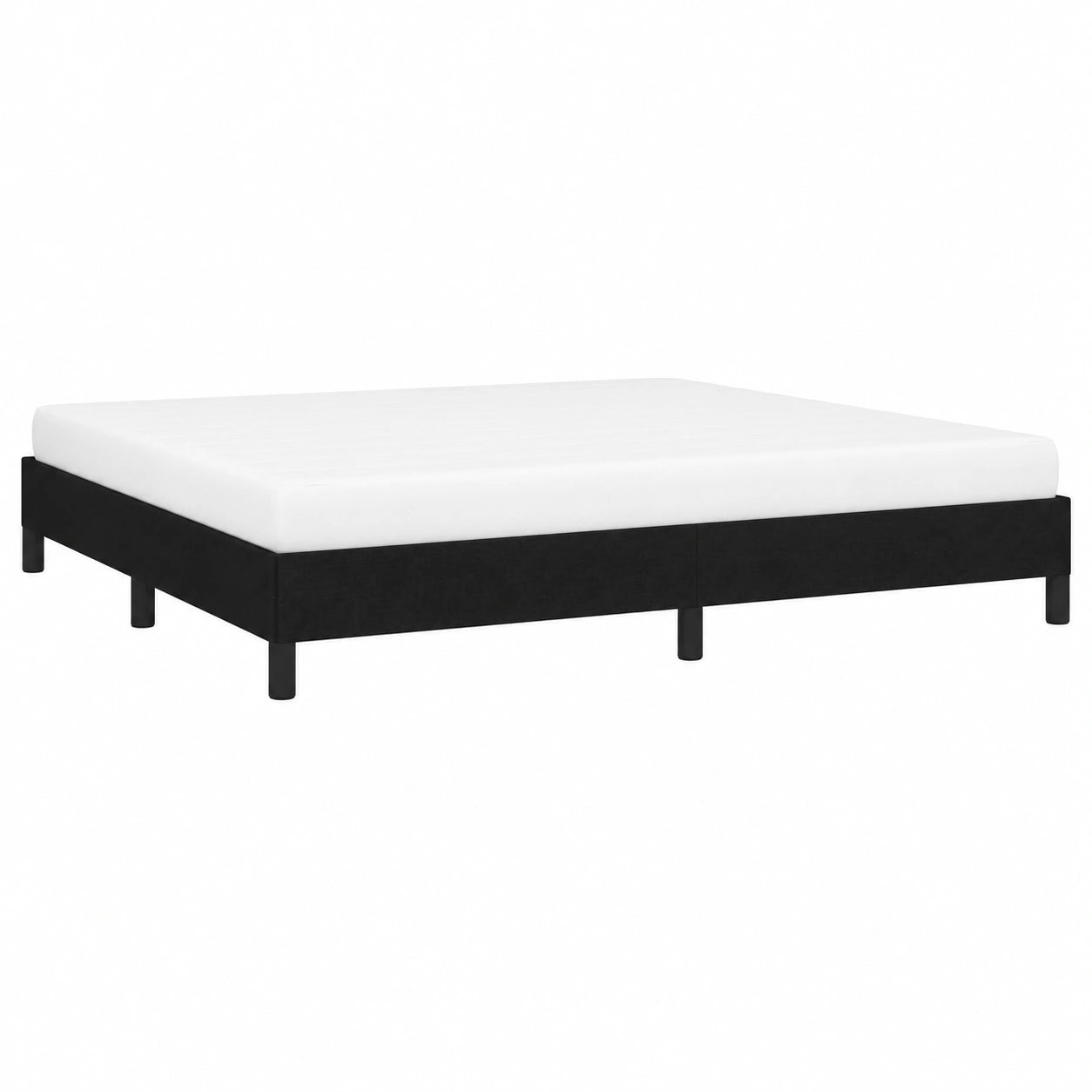 Cama Matrimonial Tapizada 200x200 cm en Tela Gris Claro para Dormitorio