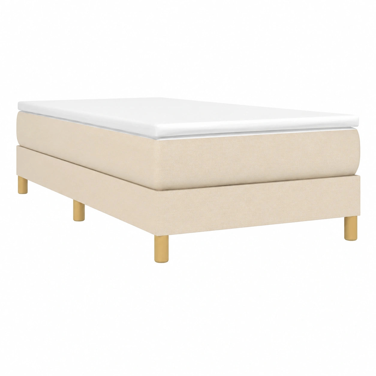 Cama Tapizada Crema 90x200 cm con Somier Incluido