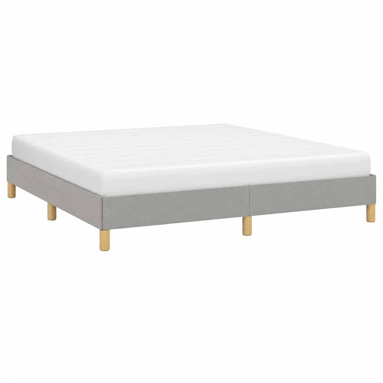 Cama Matrimonial Tapizada de Tela Gris Claro 180x200 cm para Dormitorio