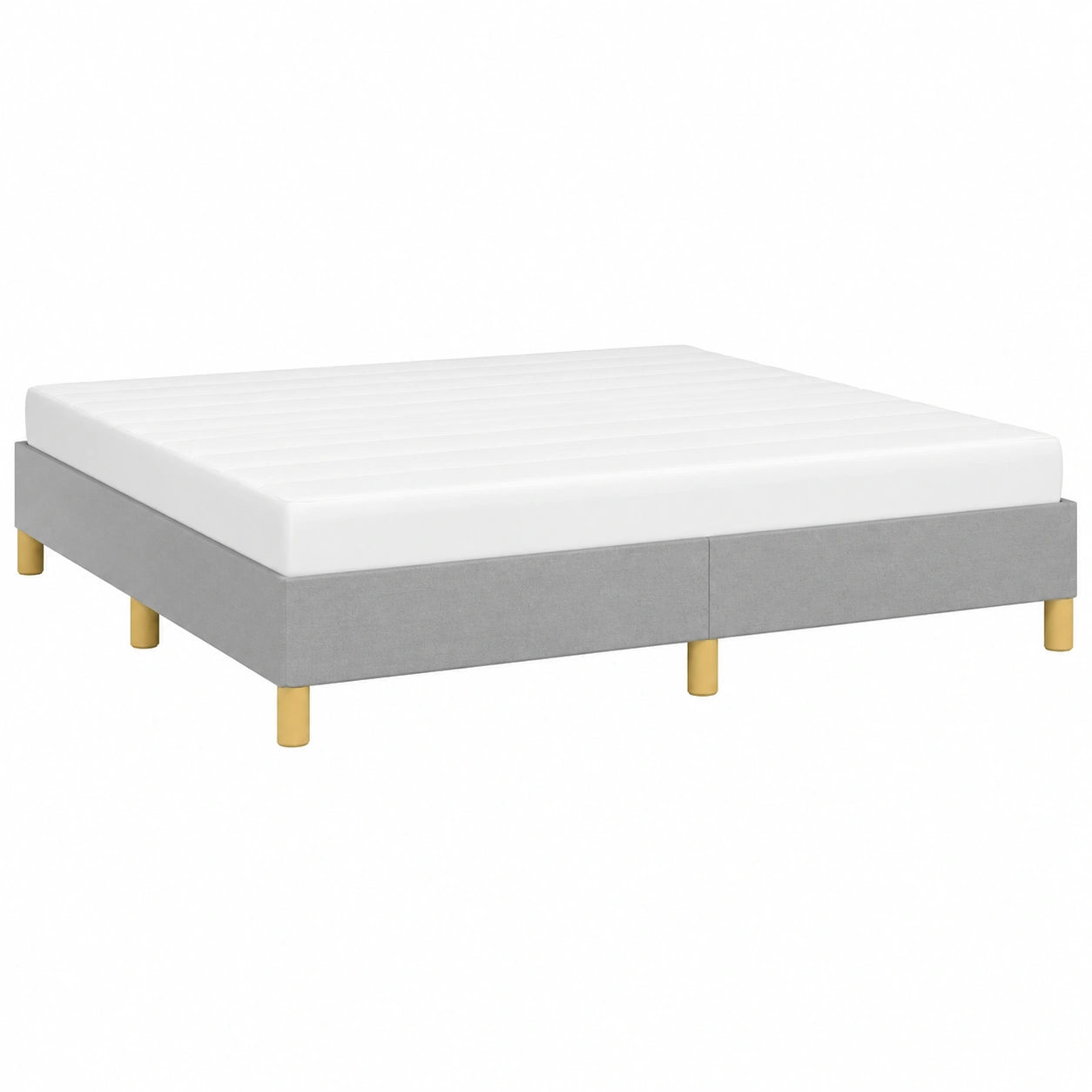 Estructura de Cama Matrimonial Tapizada en Tela Gris Claro 160x200 cm