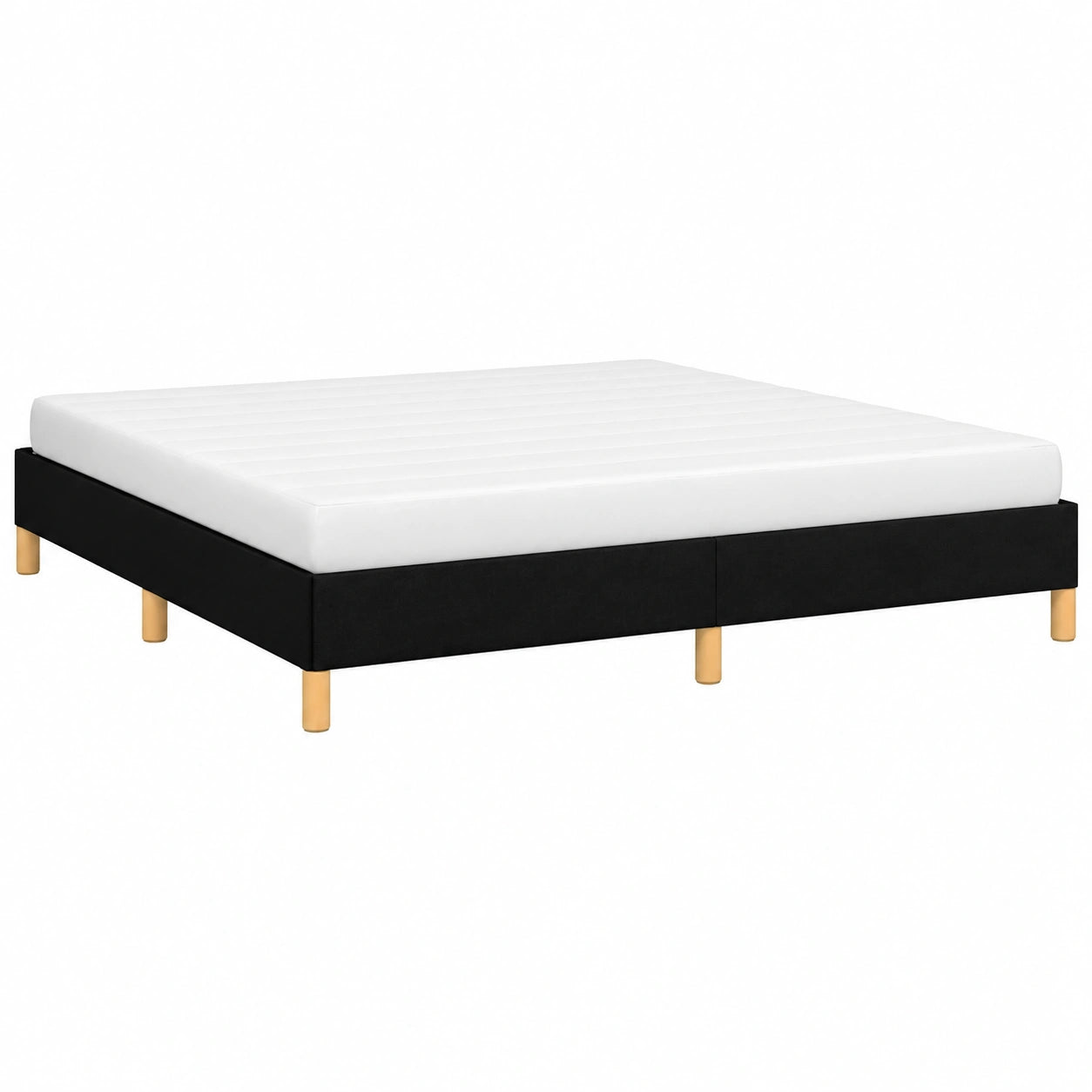 Cama King Size Tapizada en Tela Gris Claro con Somier 180x200 cm para Dormitorio