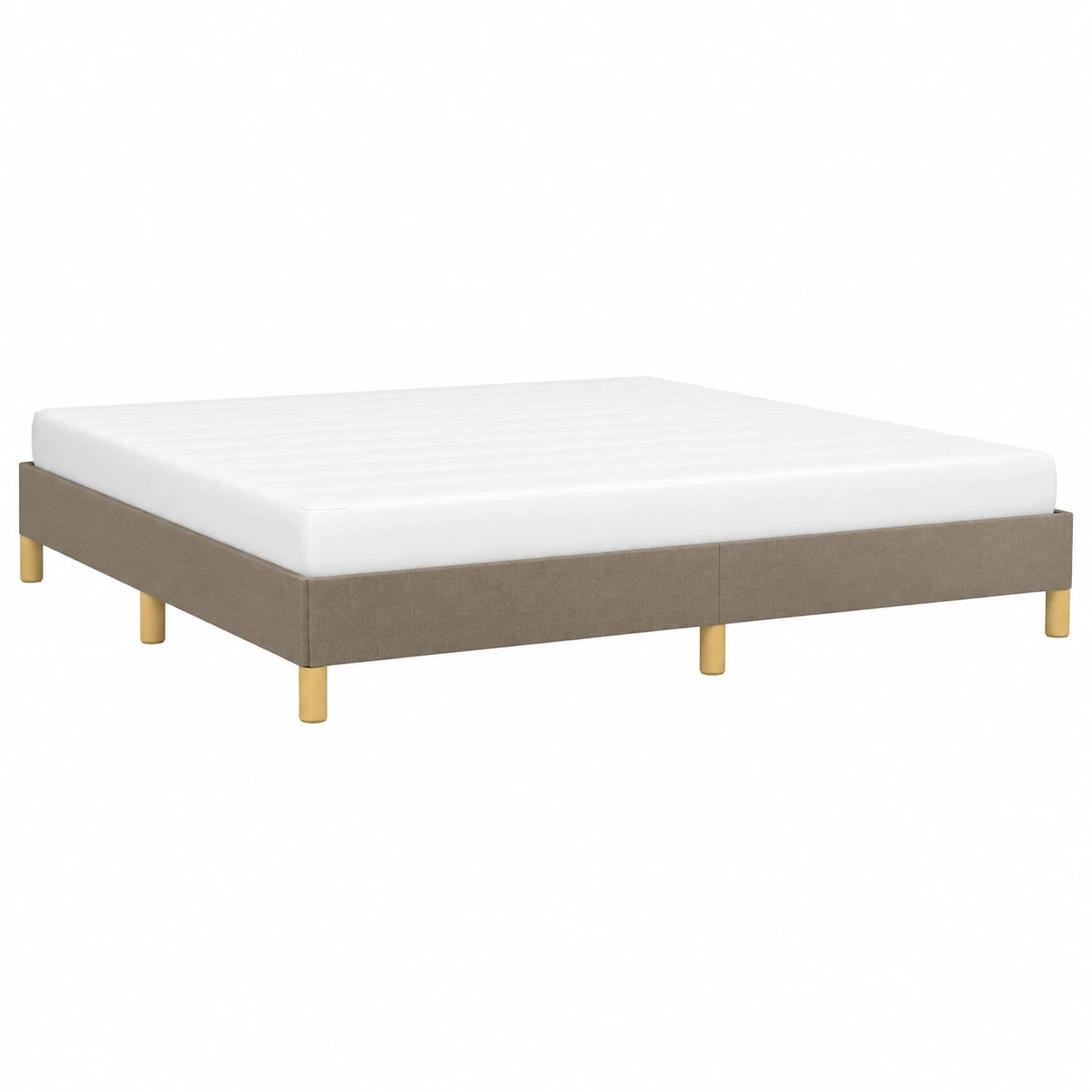 Cama Matrimonial de Tela Gris Taupe 180x200 cm con Somier Tapizado de vidaXL