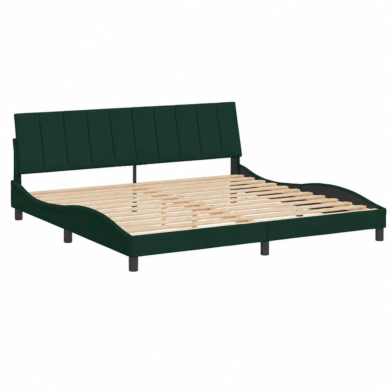 Cama con LED de Terciopelo Verde Oscuro 200x200cm sin Colchón