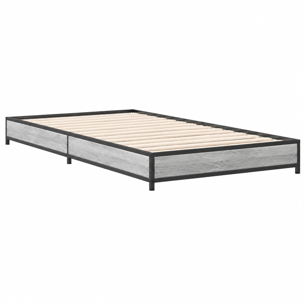Cama Nido Individual Madera y Metal Gris 75x190 cm
