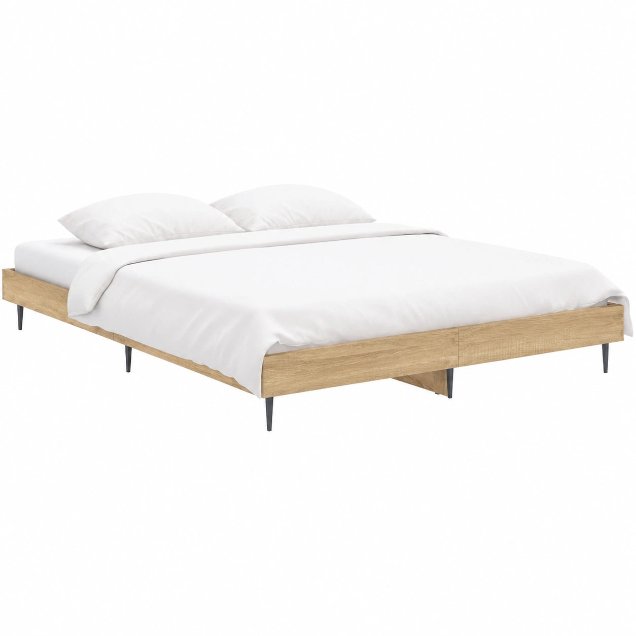 Cama de Madera Roble Sonoma 140x190 cm para Dormitorio
