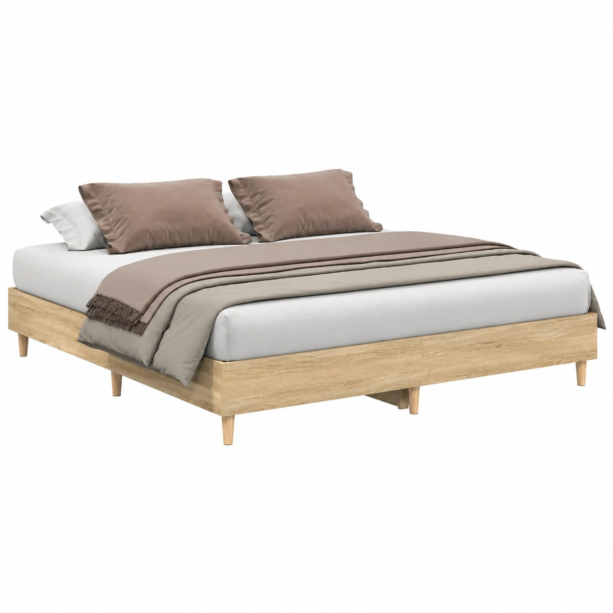 Estructura de Cama Doble 180x200 cm Roble Sonoma, Mobiliario de Dormitorio