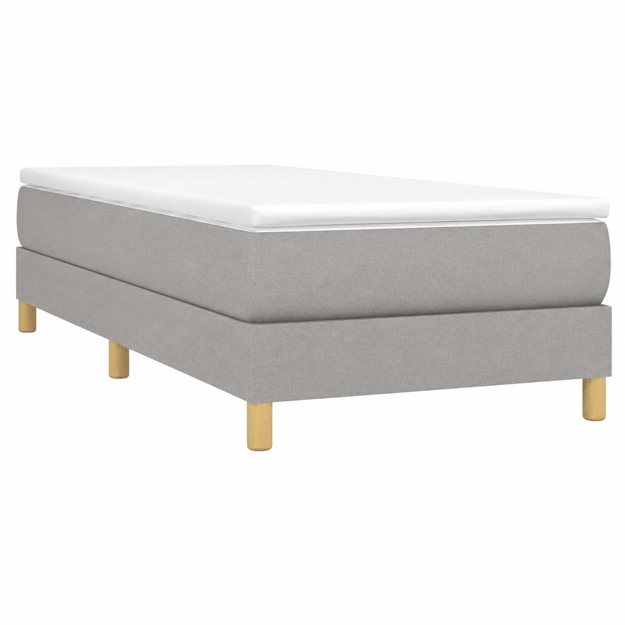 Cama Individual Tapizada de Tela Gris Claro 100x200 cm para Dormitorio