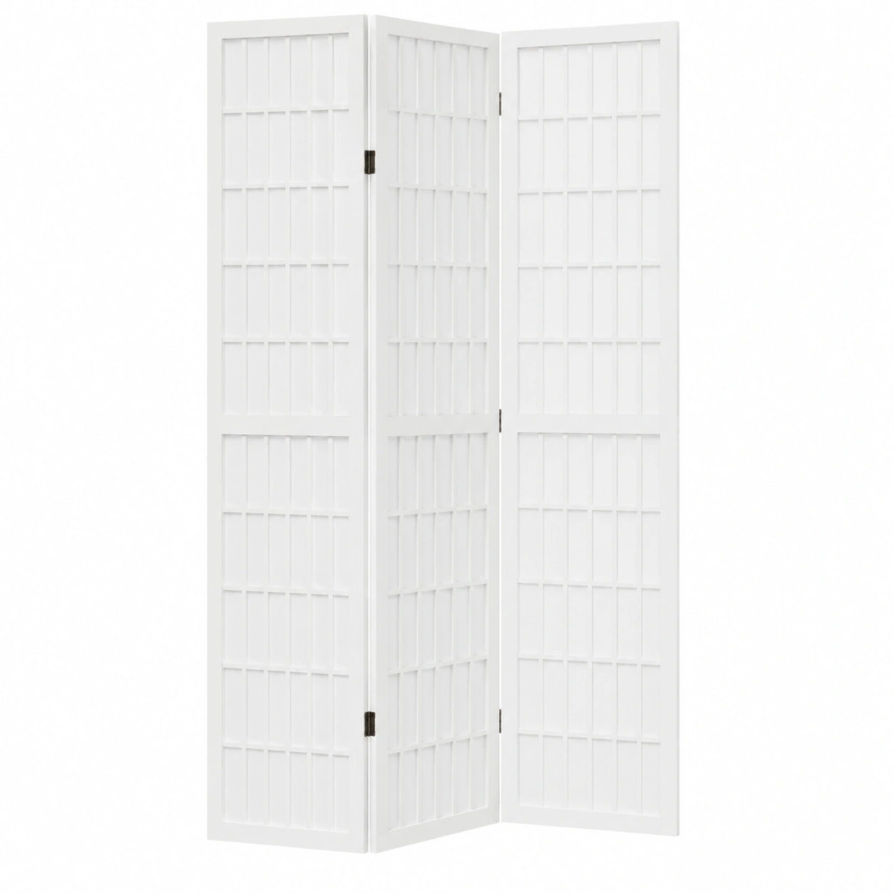 Biombo de Madera Blanca de 3 Paneles para Separación de Espacios