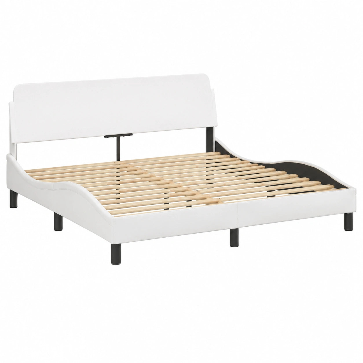 Cama Dover de Cuero Sintético Blanca 180x200 cm para Dormitorio