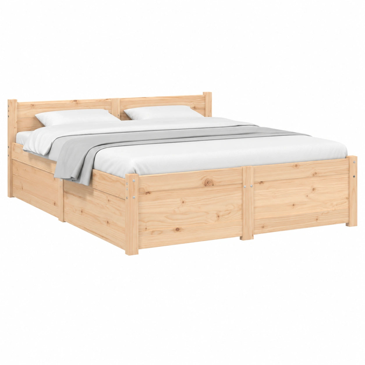 Cama King Size con Cajones y Somier 150x200 cm para Dormitorio