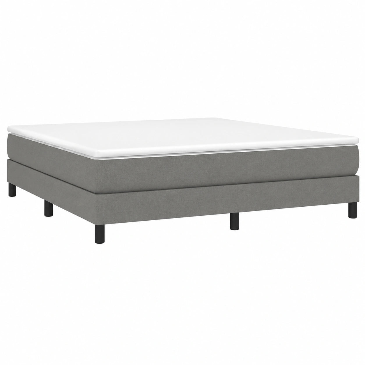 Cama Tapizada 180x200 cm en Tela Gris Oscuro con Somier
