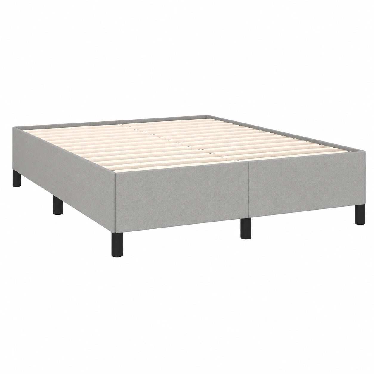Cama Doble Tapizada en Tela Gris Claro 140x190 cm para Dormitorio