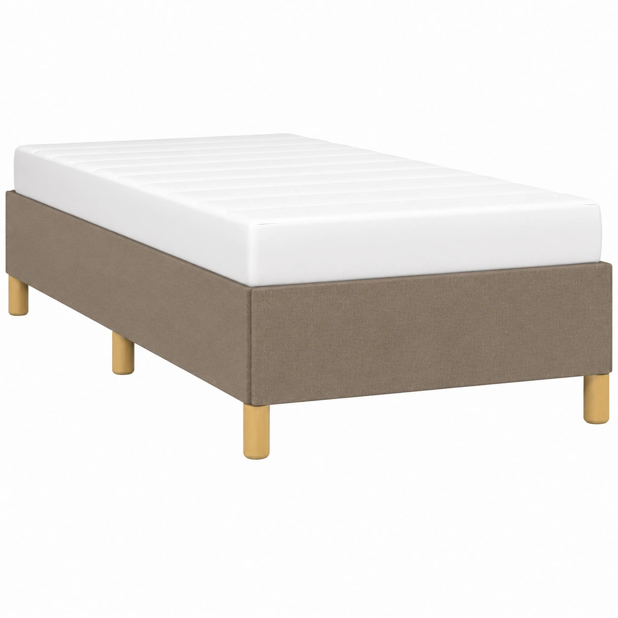 Cama Individual Tapizada en Tela Gris Taupe 90x190 cm para Dormitorio