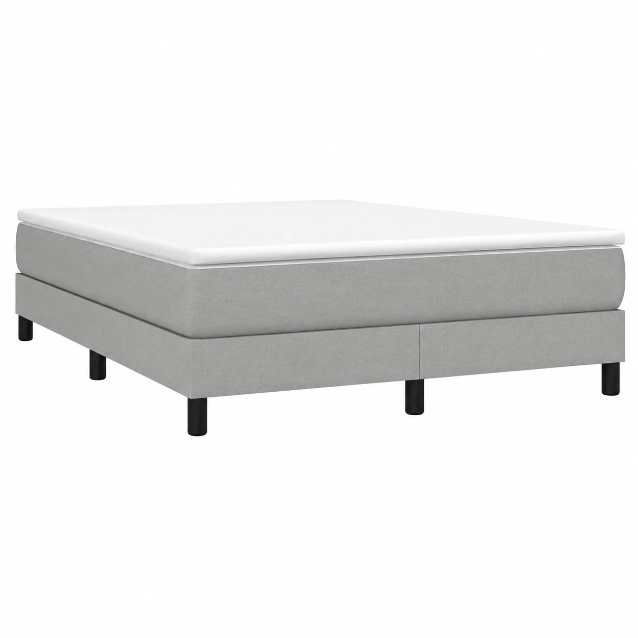 Estructura de Cama Tapizada 140x200 cm, Somier de Listones, Tela Gris Claro