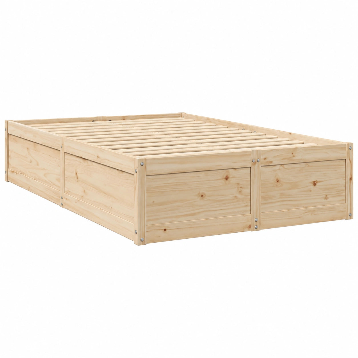 Cama de Madera de Pino Maciza 135x190 cm para Dormitorio