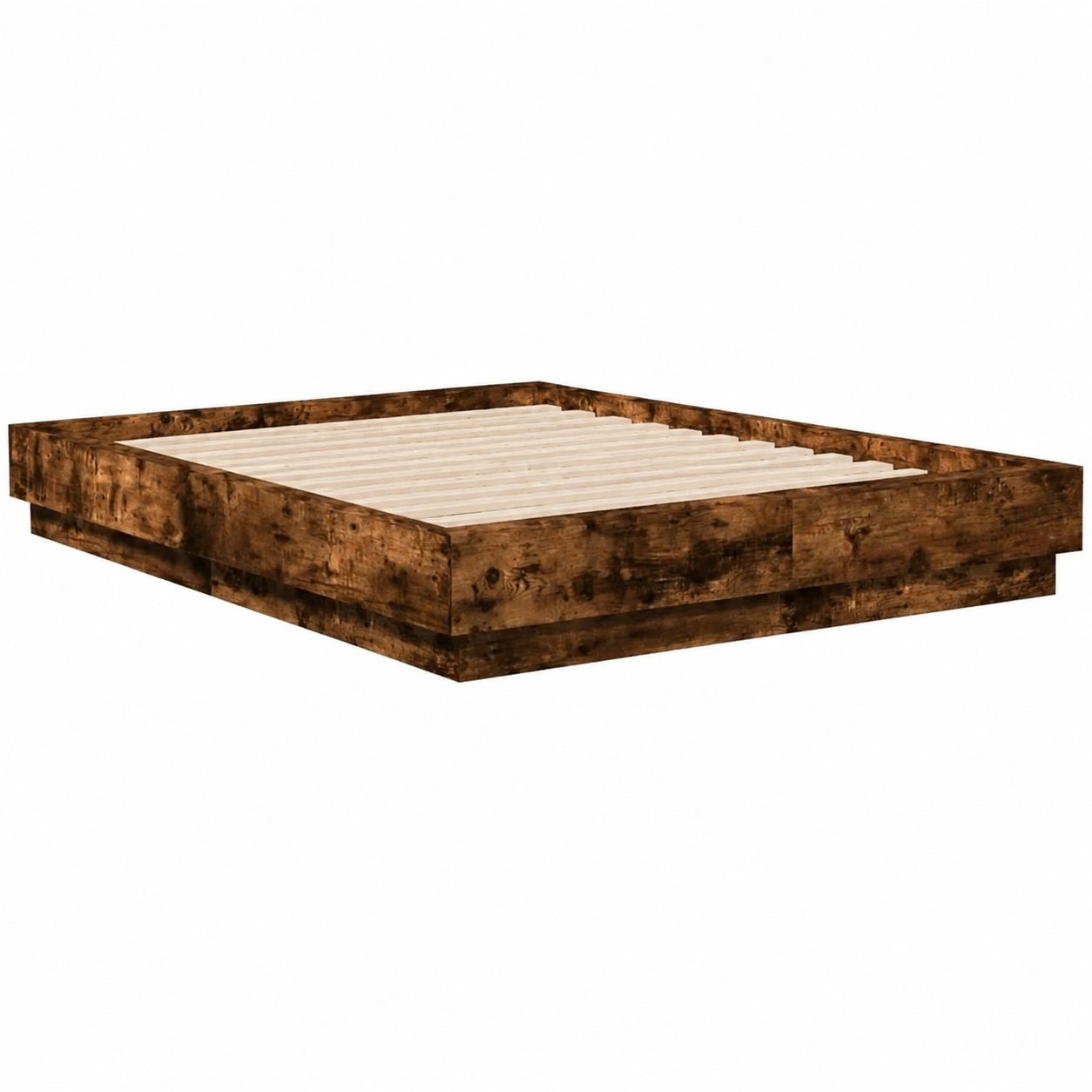 Cama de Madera de Roble Ahumado 120x190 cm para Invitados