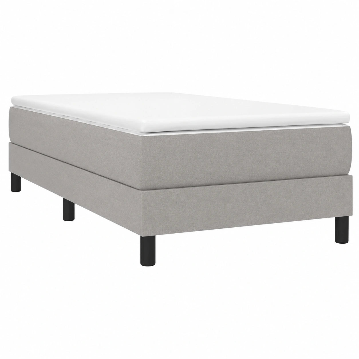 Marco de Cama Individual Tapizado, 90x190 cm, Tela Gris Claro