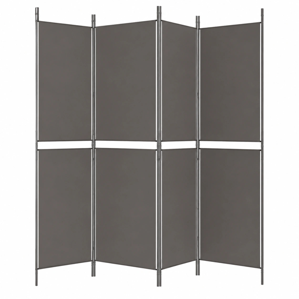 Biombo Plegable 4 Paneles Antracita 200x220 cm, Separador de Ambientes Ligero