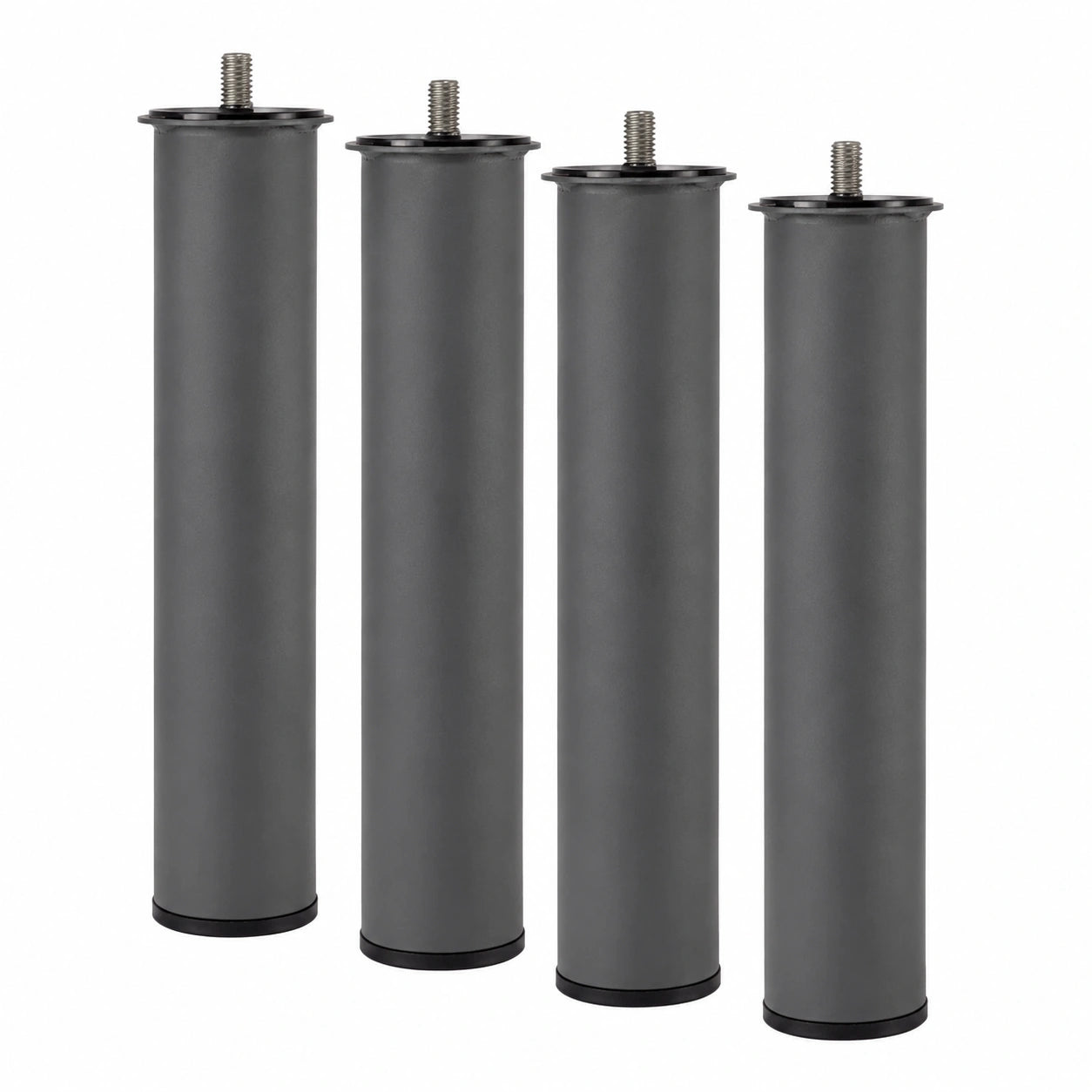 Conjunto de 4 Patas Cilíndricas para Somier con Rosca y Tapón Protector