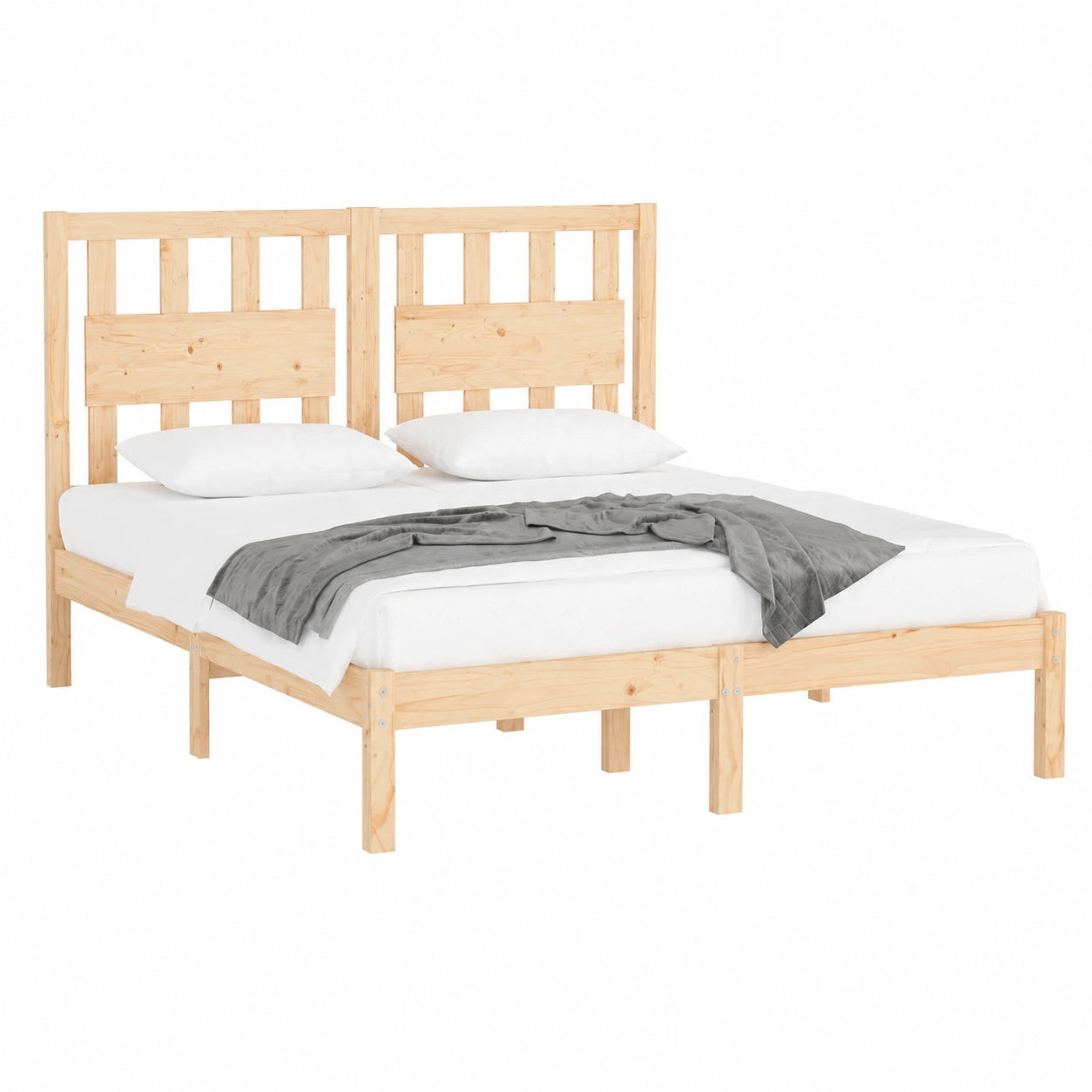Cama de Madera Maciza de Pino 160x200 cm para Dormitorio