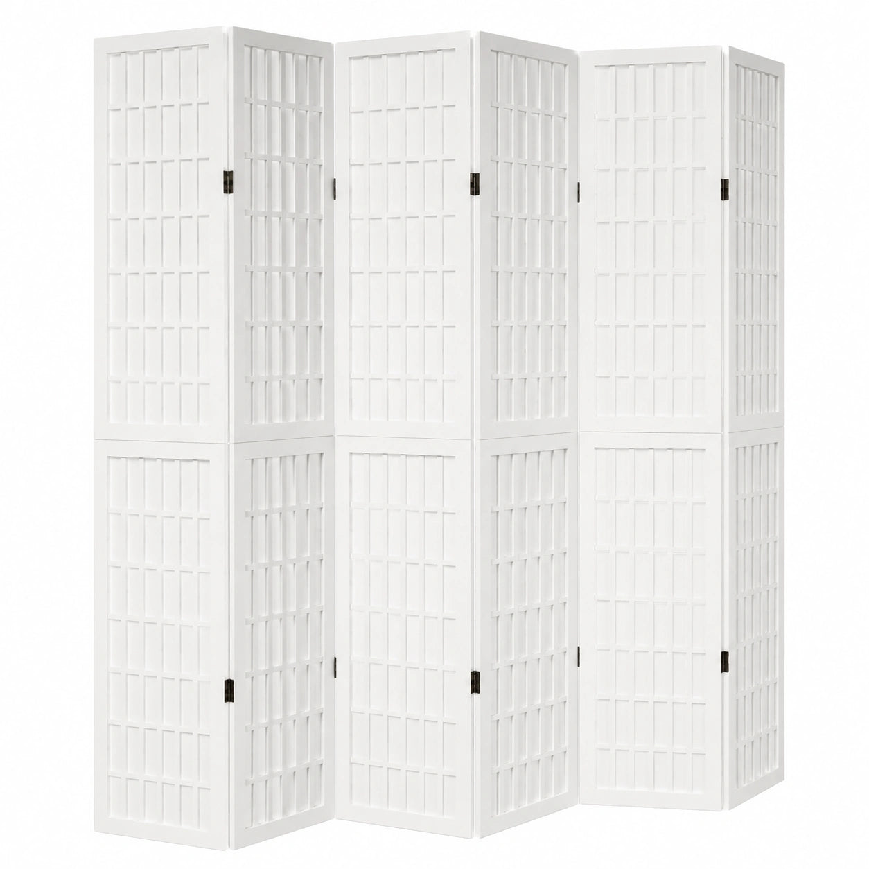 Divisor de Ambientes 6 Paneles Madera Blanca