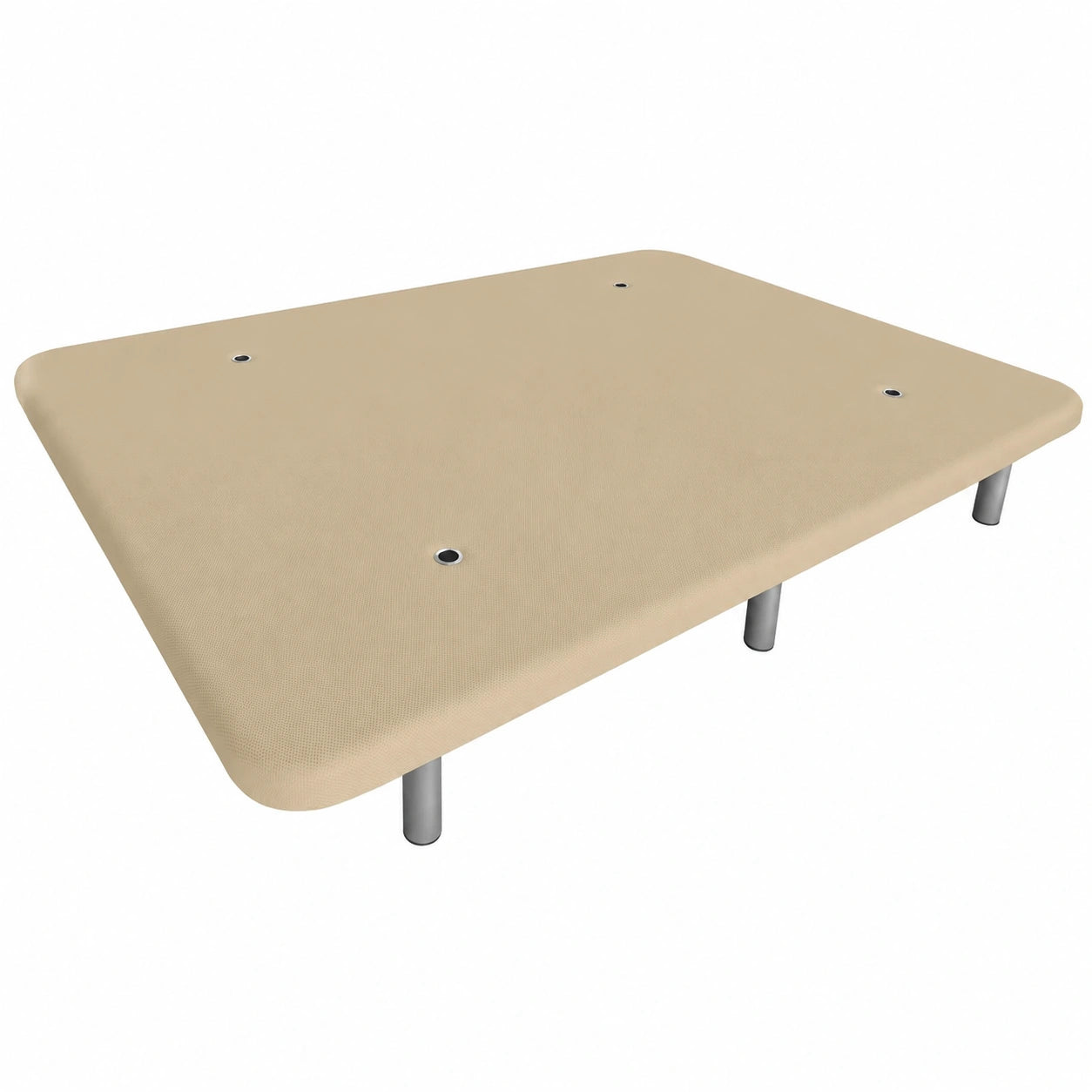 Base de Cama Reforzada Homey con Barras y Patas Metálicas, 90x190 cm, Beige