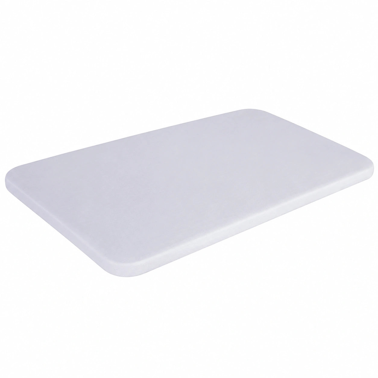 Base Tapizada Antideslizante 3D, Estructura Robusta 135x180 cm, Blanco, Sin Patas