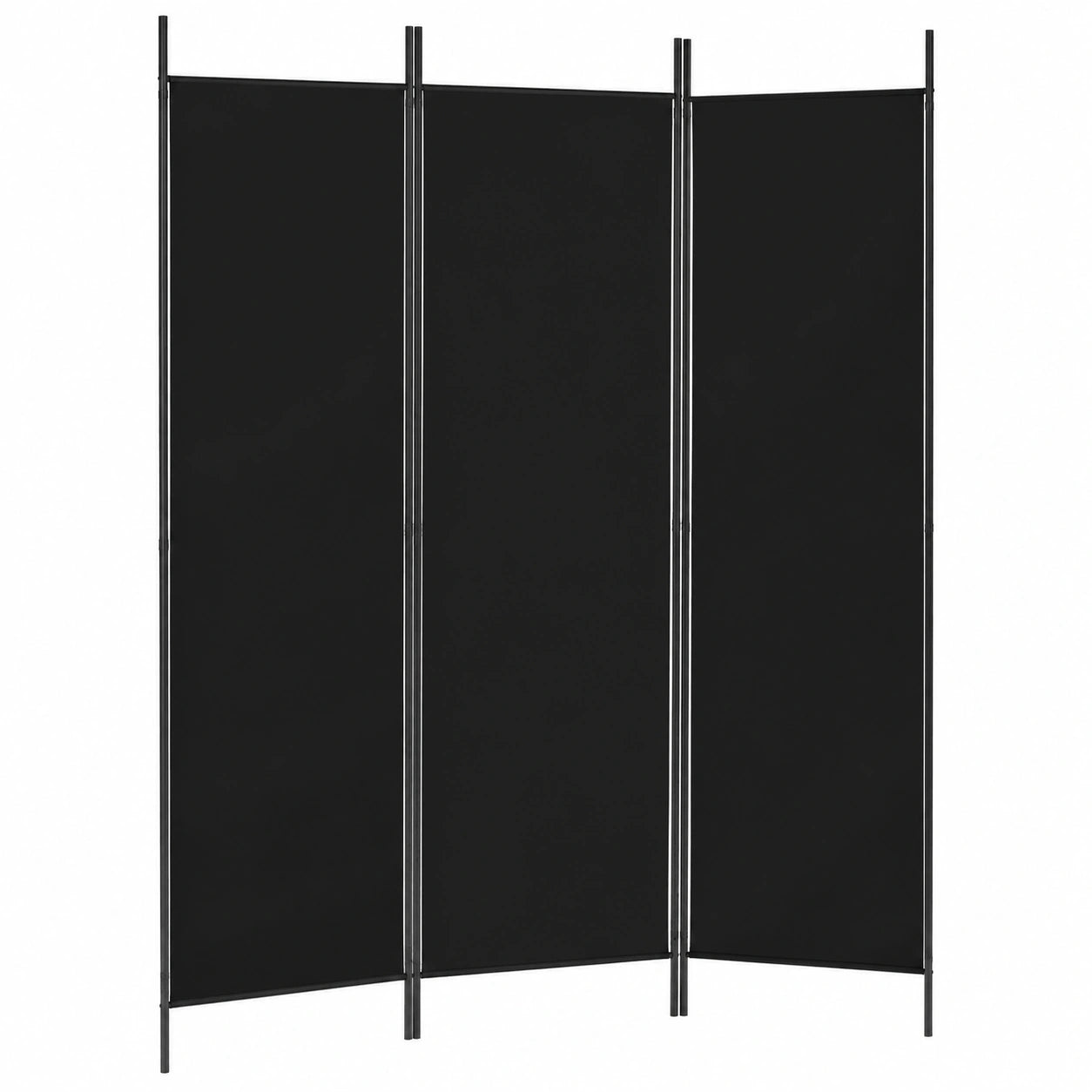 Biombo de Tela Negra de 5 Paneles, Separador 250x200 cm