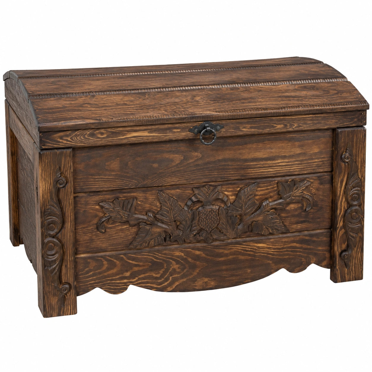 Baúl de madera vintage para almacenamiento y decoración