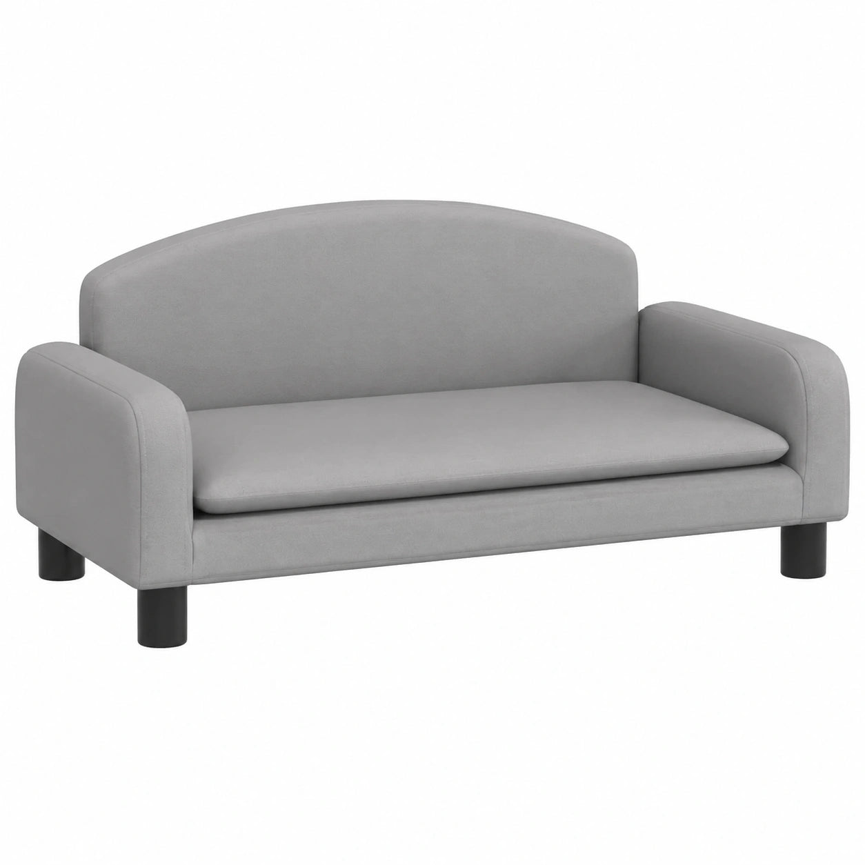 Sofá Infantil Gecheer: Butaca Tapizada Gris Claro para Niños, Silla Cama para Bebé 70x45x30 cm, Capacidad 50 kg