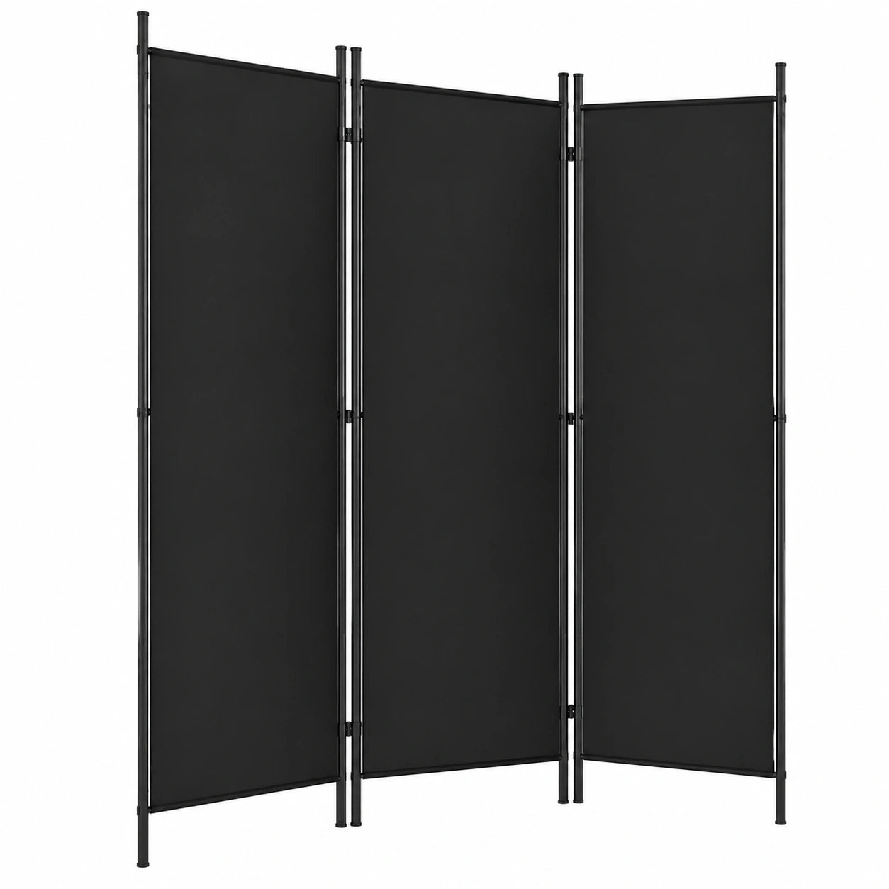 INLIFE Separador de Ambientes de 5 Paneles, Tela Negra 250x220 cm