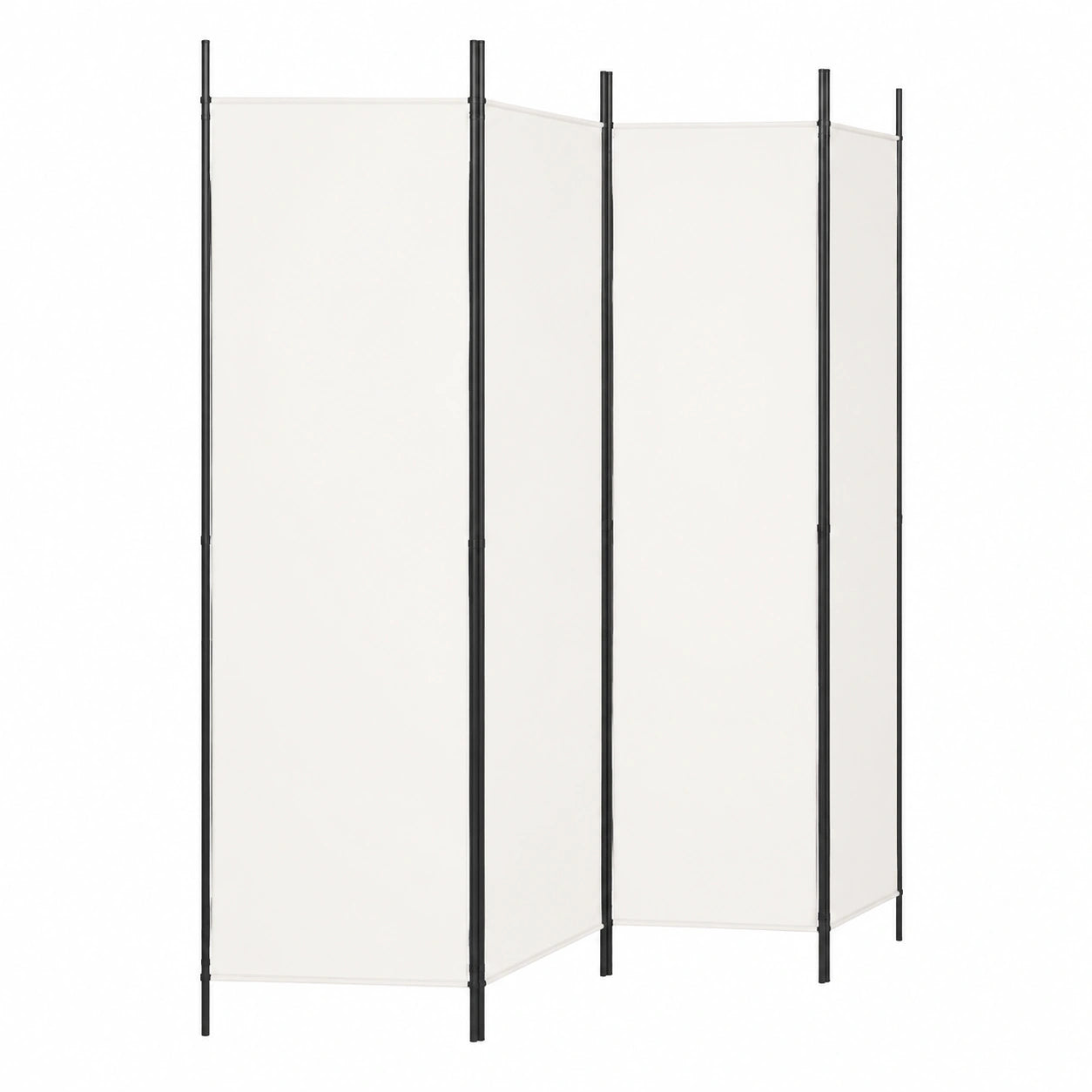 Biombo de 4 Paneles Blanco, 200x200 cm, Separador de Ambiente Ligero